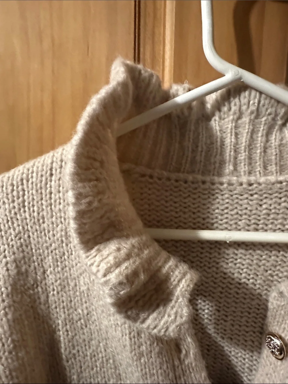 Cozy Cream Knit Button-Up Cardigan Sweater Lightweight